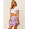 image:imageAllegra K Womens Floral Skirt Tiered Ruffle Print Chiffon ALine Cute Summer Flowy Mini SkirtsLight Purple