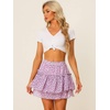 image:imageAllegra K Womens Floral Skirt Tiered Ruffle Print Chiffon ALine Cute Summer Flowy Mini SkirtsLight Purple