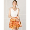 image:imageAllegra K Womens Floral Skirt Tiered Ruffle Print Chiffon ALine Cute Summer Flowy Mini SkirtsOrange