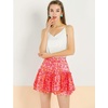 image:imageAllegra K Womens Floral Skirt Tiered Ruffle Print Chiffon ALine Cute Summer Flowy Mini SkirtsPink