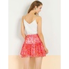 image:imageAllegra K Womens Floral Skirt Tiered Ruffle Print Chiffon ALine Cute Summer Flowy Mini SkirtsPink