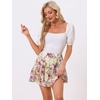 image:imageAllegra K Womens Floral Skirt Tiered Ruffle Print Chiffon ALine Cute Summer Flowy Mini SkirtsWhite