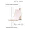 image:imageAllegra K Womens Glitter Pointed Toe Cutout Block Heel Ankle Booties  Cutout Pointed Toe Side Zipper Heel 35 Inches Party Halloween days Christmas Days Dating EveningLight Pink