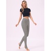 image:imageAllegra K Womens Leggings Striped Tights High Waist Elastic Waistband Party Yoga Stirrup PantsBlack Beigestripe