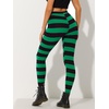 image:imageAllegra K Womens Leggings Striped Tights High Waist Elastic Waistband Party Yoga Stirrup PantsBlack Greenstripe