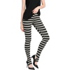 image:imageAllegra K Womens Leggings Striped Tights High Waist Elastic Waistband Party Yoga Stirrup PantsBlack Greystripe