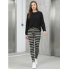 image:imageAllegra K Womens Leggings Striped Tights High Waist Elastic Waistband Party Yoga Stirrup PantsBlack Greystripe