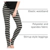 image:imageAllegra K Womens Leggings Striped Tights High Waist Elastic Waistband Party Yoga Stirrup PantsBlack Greystripe