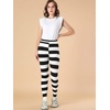 image:imageAllegra K Womens Leggings Striped Tights High Waist Elastic Waistband Party Yoga Stirrup PantsBlack Whitestripe