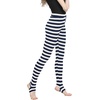image:imageAllegra K Womens Leggings Striped Tights High Waist Elastic Waistband Party Yoga Stirrup PantsDark Bluestripe