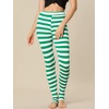image:imageAllegra K Womens Leggings Striped Tights High Waist Elastic Waistband Party Yoga Stirrup PantsGreen Whitestripe