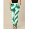 image:imageAllegra K Womens Leggings Striped Tights High Waist Elastic Waistband Party Yoga Stirrup PantsGreen Whitestripe