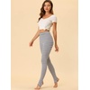 image:imageAllegra K Womens Leggings Striped Tights High Waist Elastic Waistband Party Yoga Stirrup PantsGrey Whitestripe