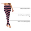 image:imageAllegra K Womens Leggings Striped Tights High Waist Elastic Waistband Party Yoga Stirrup PantsNavy Pinkstripe