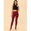 image:imageAllegra K Womens Leggings Striped Tights High Waist Elastic Waistband Party Yoga Stirrup PantsNavy Redstripe