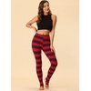 image:imageAllegra K Womens Leggings Striped Tights High Waist Elastic Waistband Party Yoga Stirrup PantsNavy Redstripe