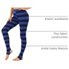 image:imageAllegra K Womens Leggings Striped Tights High Waist Elastic Waistband Party Yoga Stirrup PantsNavy Royal Bluestripe
