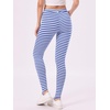 image:imageAllegra K Womens Leggings Striped Tights High Waist Elastic Waistband Party Yoga Stirrup PantsWhite Royal Bluestripe