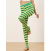 image:imageAllegra K Womens Leggings Striped Tights High Waist Elastic Waistband Party Yoga Stirrup PantsYellow Greenstripe