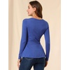 image:imageAllegra K Womens Peplum Sweater Ribbed V Neck Long Sleeve Knit Peplum TopsBlue