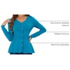 image:imageAllegra K Womens Peplum Sweater Ribbed V Neck Long Sleeve Knit Peplum TopsPeacock Blue