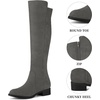 image:imageAllegra K Womens Side Zipper Chunky Heels Knee High BootsGrey