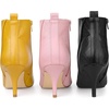image:imageAllegra K Womens Stiletto Heels Pointed Toe Ankle Boots  Wide Calf Side Zipper Heel 3 17 Inches Party Halloween days Christmas Days Dating EveningYellow