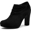 image:imageAllegra K Platform Booties for Women Slouch Round Toe Chunky Heel Ankle BootiesBlack