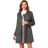 image:imageAllegra K Womens Faux Suede Trench Coat Double Breasted Jacket with Belt  Point Collar Warm Overcoat Fall Winter Long Sleeve Warm Outerwear Work Office Mid Length CoatsDark Gray