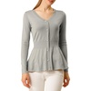 image:imageAllegra K Womens Peplum Sweater Ribbed V Neck Long Sleeve Knit Peplum TopsGrey
