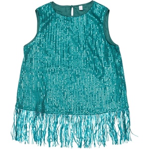 image:imageAllegra K Sequin Tops for Womens Fringe Sleeveless TanksDark Green