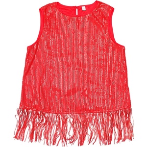 image:imageAllegra K Sequin Tops for Womens Fringe Sleeveless TanksRed