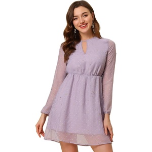 image:imageAllegra K Womens Choker V Neck Gilding Metallic Star Halloween Party Flared ALine DressLavender