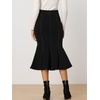 image:imageAllegra K Denim Skirt for Womens Washed High Waisted Fishtail Midi Jean SkirtsBlack
