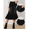 image:imageAllegra K Denim Skirt for Womens Washed High Waisted Fishtail Midi Jean SkirtsBlack