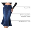 image:imageAllegra K Denim Skirt for Womens Washed High Waisted Fishtail Midi Jean SkirtsBlack Blue