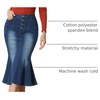 image:imageAllegra K Denim Skirt for Womens Washed High Waisted Fishtail Midi Jean SkirtsBlue