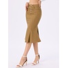 image:imageAllegra K Denim Skirt for Womens Washed High Waisted Fishtail Midi Jean SkirtsBrown