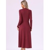 image:imageAllegra K Fall Ribbed Knit Dresses for Women Mock Neck Casual Long Sleeve Maxi DressWine Red