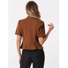 image:imageAllegra K Short Sleeve Blazers for Womens Business Casual Open Front Work Cropped Shrug JacketBrown