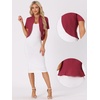 image:imageAllegra K Short Sleeve Blazers for Womens Business Casual Open Front Work Cropped Shrug JacketWine Red