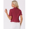 image:imageAllegra K Short Sleeve Blazers for Womens Business Casual Open Front Work Cropped Shrug JacketWine Red