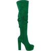 image:imageAllegra K Womens Chunky Heel Platform Thigh High Boots  Round Toe Wide Calf Side Zipper Heel 5 18 Inches Party Halloween days Christmas Days Dating EveningGreen