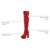 image:imageAllegra K Womens Chunky Heel Platform Thigh High Boots  Round Toe Wide Calf Side Zipper Heel 5 18 Inches Party Halloween days Christmas Days Dating EveningRed