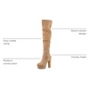 image:imageAllegra K Womens Chunky Heel Platform Thigh High Boots  Round Toe Wide Calf Side Zipper Heel 5 18 Inches Party Halloween days Christmas Days Dating EveningKhaki