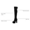 image:imageAllegra K Womens Chunky Heel Platform Thigh High Boots  Round Toe Wide Calf Side Zipper Heel 5 18 Inches Party Halloween days Christmas Days Dating EveningBlack