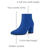 image:imageAllegra K Womens Chunky Heels Pointy Toe Ankle Boots  Block Heels Side Zip Heel 3 Inches Party Halloween days Christmas Days Dating EveningRoyal Blue