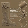 image:imageAllegra K Womens Fold Down Chunky Heel Side Zipper Over Knee BootsKhaki