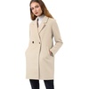 image:imageAllegra K Womens Notched Lapel Peacoat Double Breasted Trench Winter Coat  Raglan Long Sleeve Outerwear Elegant Overcoat Pockets Fully lined Work Office Business CasualCream White