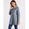 image:imageAllegra K Womens Notched Lapel Peacoat Double Breasted Trench Winter Coat  Raglan Long Sleeve Outerwear Elegant Overcoat Pockets Fully lined Work Office Business CasualGrey Blue